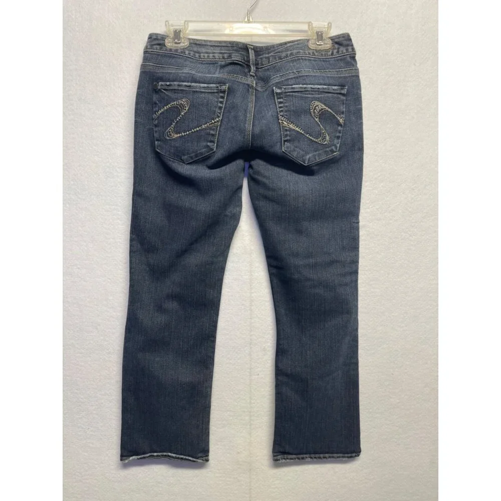Silver Jeans Santorini Women's Size 28 Cropped Denim Capri Blue Jeans - Picture 6 of 15